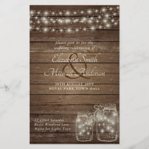 Budget Rustique Lumières Mason Jars Mariage en boi