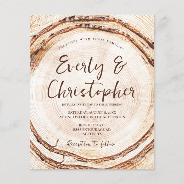 Budget Rustique Mariage coupe bois tranche personn (Devant)