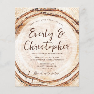 Budget Rustique Mariage coupe bois tranche personn