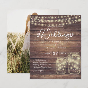 BUDGET Rustique Mason Jar Lumières MARIAGE en bois