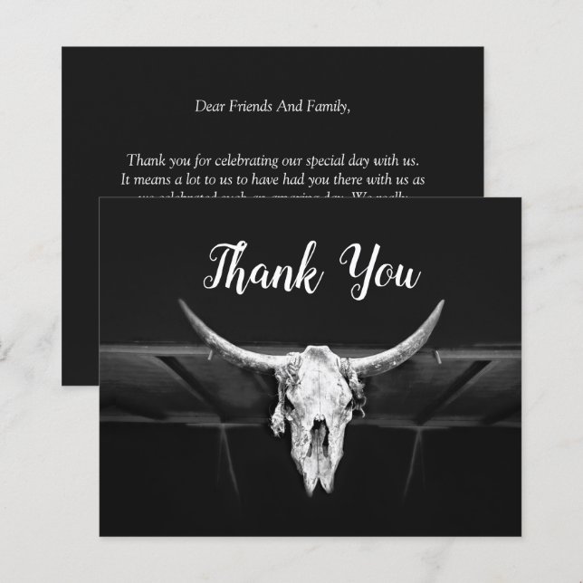 Budget Rustique Occidental Noir Et Blanc Taureau (Devant / Derrière)