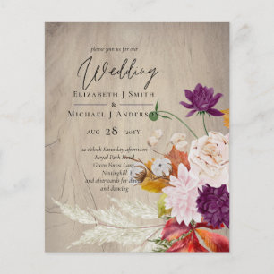 BUDGET Rustique Plum Ginger Fig Mariage Invitation