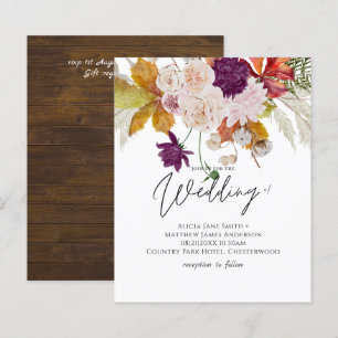 BUDGET Rustique Plum Ginger Fig Mariage Invitation