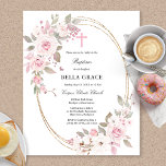 Budget Rustique Rose Rose Floral Baptême Invitatio<br><div class="desc">Élégante et féminine invitation Baptême présente de belles roses roses roses décorant un cadre doré ovale. Tout le texte est modifiable de sorte que vous pouvez également l'utiliser pour n'importe quel type de cérémonie religieuse, baptême, baptême, dédicace ou confirmation. Cet article fait partie de la collection Pink Rose Rose Baptism....</div>