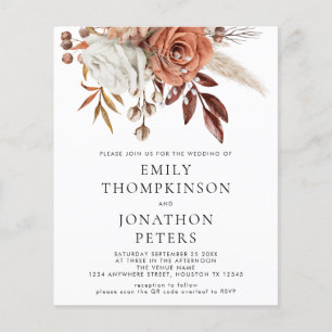 Budget Rustique Terracotta Floral QR Code Mariage