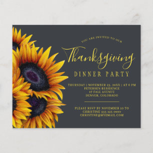 Budget rustique Thanksgiving diner party Invitatio