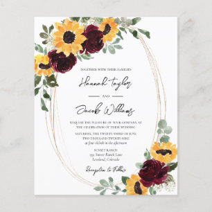 Budget Rustique tournesol et mariage Rose Invitati