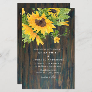 Budget Rustique Tournesols Grange Mariage Inviter 