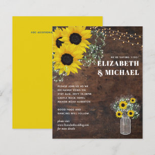 BUDGET Rustique Tournesols Lumières Mariage Invita