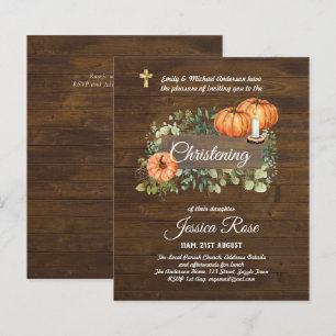BUDGET Rustique Woodland Christening Invitation Ba