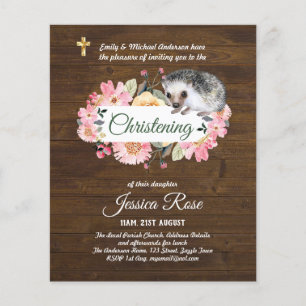 BUDGET Rustique Woodland Christening Invitation Ba