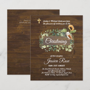 BUDGET Rustique Woodland Christening Invitation Ba