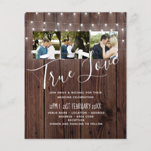 BUDGET Rustique Woodland Lumières Mariage Invite