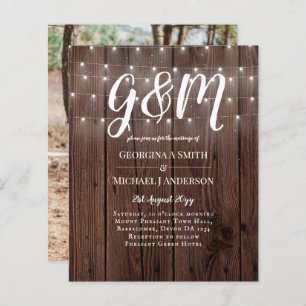BUDGET Rustique Woodland Lumières Mariage Invite