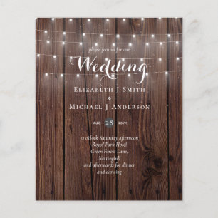 BUDGET Rustique Woodland Lumières Mariage Invite