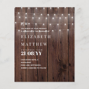 BUDGET Rustique Woodland Lumières Mariage Invite