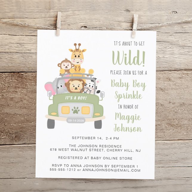 Budget Safari Baby Sprinkle Invitation (Créateur téléchargé)