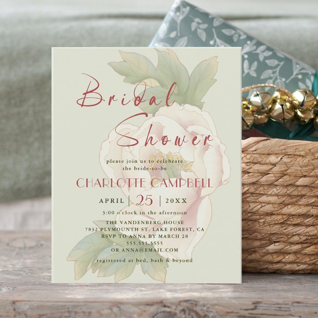 BUDGET Sage and Blush Floral Bridal Shower Invites (Créateur téléchargé)
