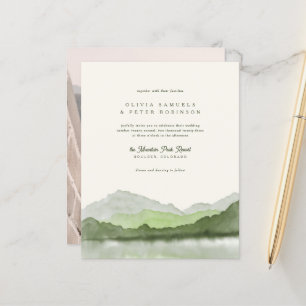 Budget Sage Boho Watercolor Mountain Photo Mariage