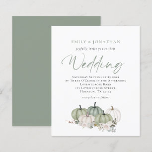 Budget Sage Citrouille Florals Invitation de maria