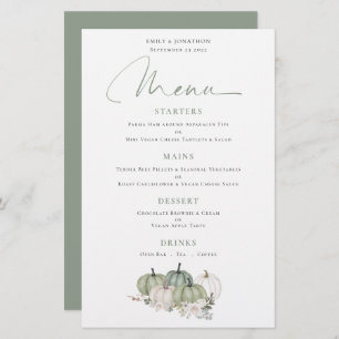 Budget Sage Citrouilles Automne Florals Menu Maria