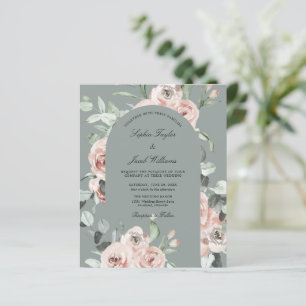 Budget Sage Floral Eucalyptus Faire-part de mariag