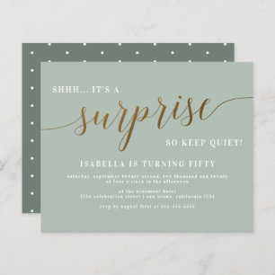 Budget Sage & Gold Script Surprise fête d'annivers