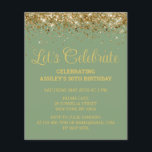 Budget Sage Green 30e anniversaire Invitation de f<br><div class="desc">Sage Green Gold Parties scintillant Invitation,  Budget 30ème Anniversaire invitation,  Fêtons Trente N'Importe Quel Âge,  Quarantième Cinquantième Cinquante Soixante,  Personnalisé 21ème 40ème 60ème,  Élégant Milestone Trente Doux 16,  Personnalisé 18ème Glam Golden Confetti,  Calligraphie Adulte Design moderne,  Chic tendance simple pour elle,  Bling 16ème quinceanera 15ème célébration</div>