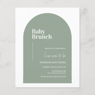 Budget Sage Green Arch Bébé Baby shower Brunch