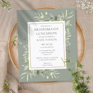 Budget Sage Green Bridesmaitres déjeuner Invitatio