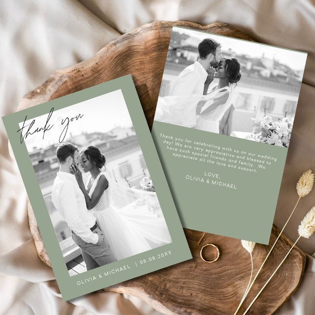 Budget Sage Green Mariage Merci Cartes (Créateur téléchargé)
