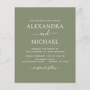 Budget Sage Green Mariage Typographie moderne