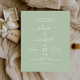 Budget Sage Green Mariage Typographie moderne