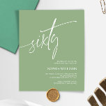 Budget Sage Green Minimal 60e anniversaire Invitat<br><div class="desc">*** Veuillez saisir H012 dans la recherche de magasin pour trouver tous les articles correspondants *** Ou visitez notre collection minimaliste Sage Green. *** Ce design de haute qualité est facile à customiser pour correspondre à vos couleurs, styles et thèmes mariages. Pour plus de personnalisation, cliquez sur le lien "Modifier...</div>