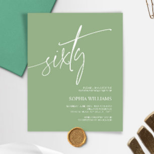 Budget Sage Green Minimal 60e anniversaire Invitat