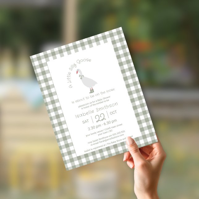 Budget Sage Green Silly Little Goose Baby shower (Créateur téléchargé)