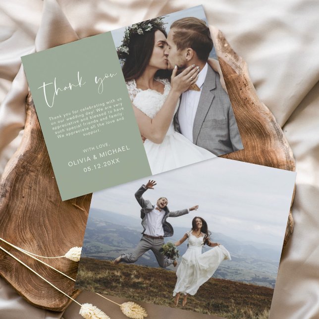 Budget Sage Merci Mariage vert photo (Créateur téléchargé)
