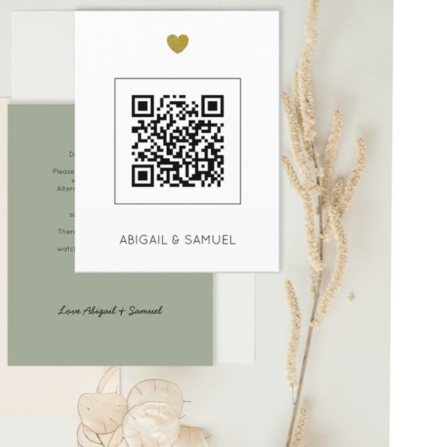 Budget Sage QR Code Tout en un Faire-part de maria (Créateur téléchargé)