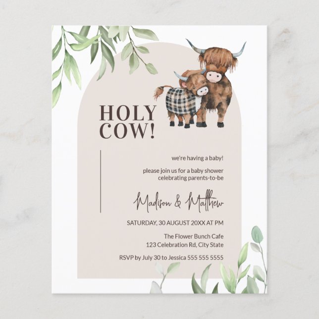 Budget Saint-Vache Arch Baby shower Invitation (Devant)