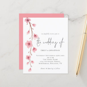 Budget Sakura Cherry Blossom Faire-part de mariage