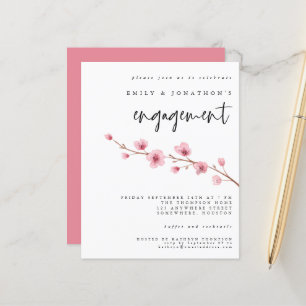 Budget Sakura Cherry Blossom Invitation Fiançaille
