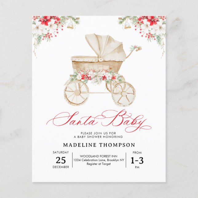 BUDGET Santa Baby Poussette pour Fête de Naissance (Devant)