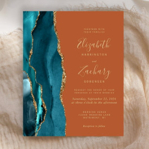 Budget Sarcelle Agate Orange Brûlé Rouille Mariage