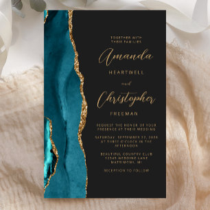 Budget Sarcelle Bleu Or Agate Sombre Mariage