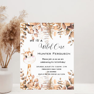 Budget sauvage une invitation de girafe 1er annive