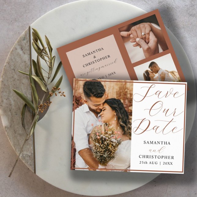 Budget Save Our Date Terracotta Photo Wedding (Créateur téléchargé)