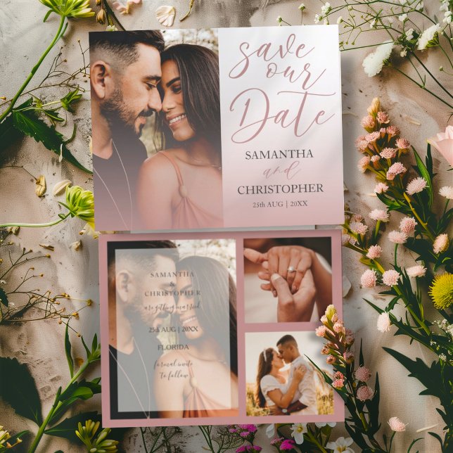 Budget Save the Date Rose Photo Mariage  (Créateur téléchargé)