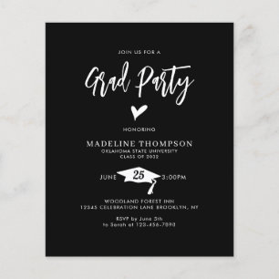 BUDGET Script Coeur Grad Party Black Graduation