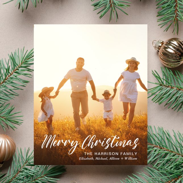 Budget Script de photo de Noël à superposition Car (This holiday season, let the magic of your cherished moments unfold with our 4 photo Christmas card)