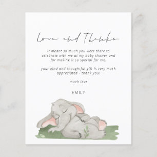 Budget Script Elephant Baby shower amour et merci